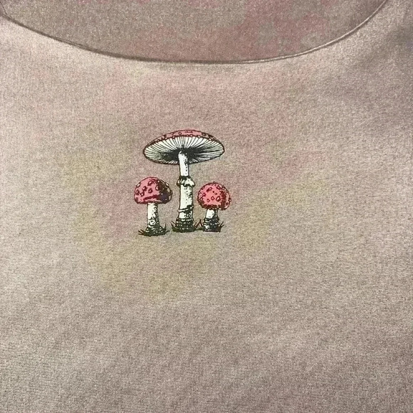 Brown Mushroom Crop Top - Picture 2 of 3